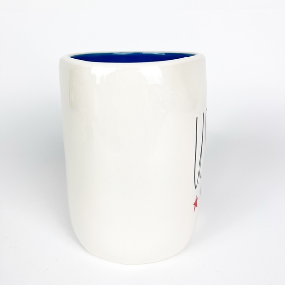 Rae Dunn “USA" Stars America 4th of July Coffee Mug Whit Blue Red Patriotic NEW - Picture 7 of 9